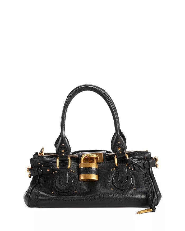 CHLOÉ PADDINGTON PADLOCK CALFSKIN LEATHER SHOULDER BAG