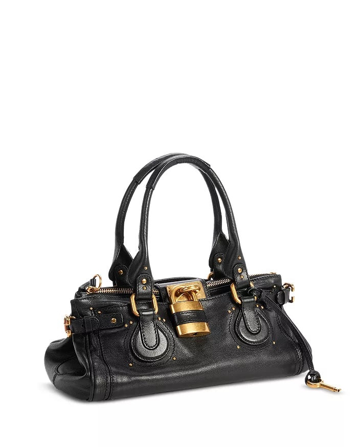 CHLOÉ PADDINGTON PADLOCK CALFSKIN LEATHER SHOULDER BAG