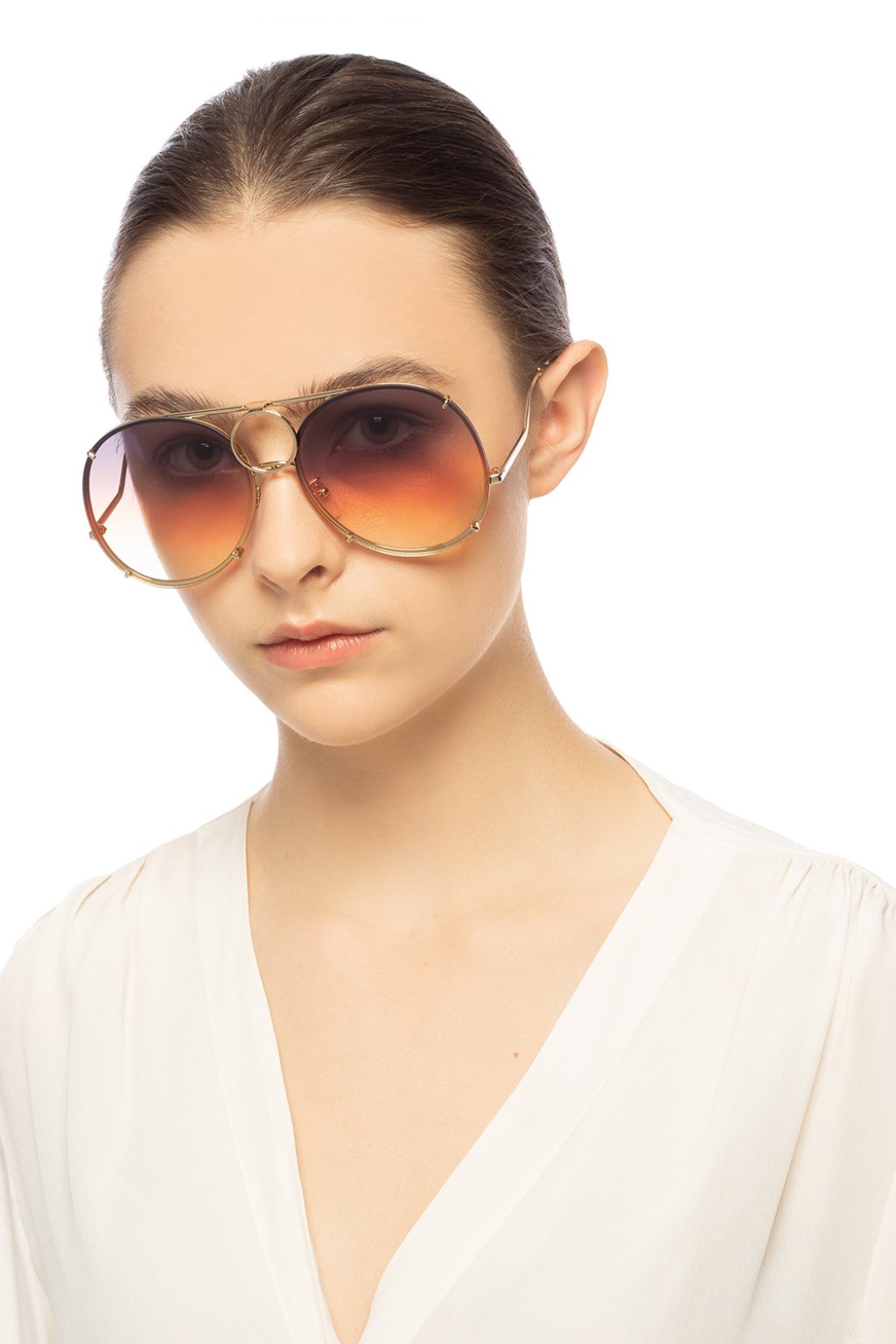 CHLOÉ VICKY INTERCHANGEABLE LENSES AVIATOR SUNGLASSES