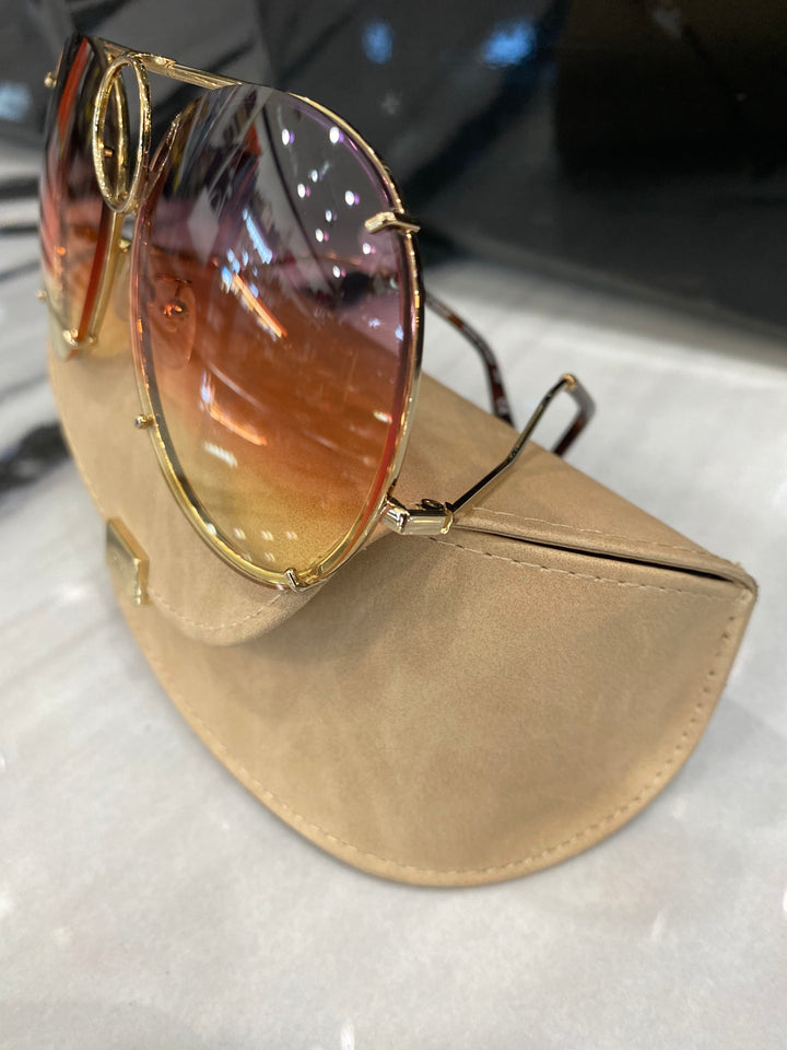 CHLOÉ VICKY INTERCHANGEABLE LENSES AVIATOR SUNGLASSES