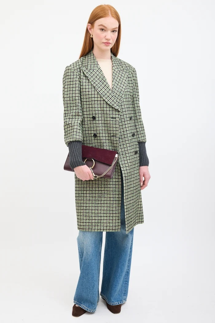 CHLOÉ FAYE CALFSKIN LEATHER &amp; SUEDE CLUTCH BAG