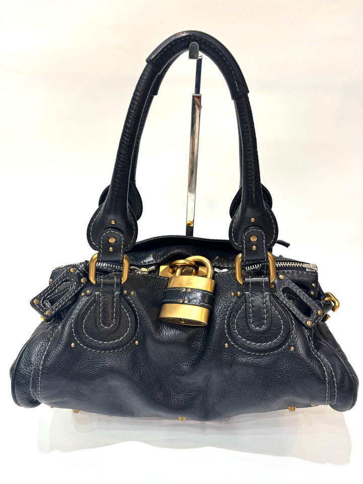 CHLOÉ PADDINGTON PADLOCK CALFSKIN LEATHER SHOULDER BAG