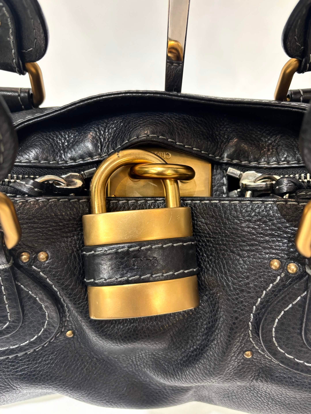 CHLOÉ PADDINGTON PADLOCK CALFSKIN LEATHER SHOULDER BAG