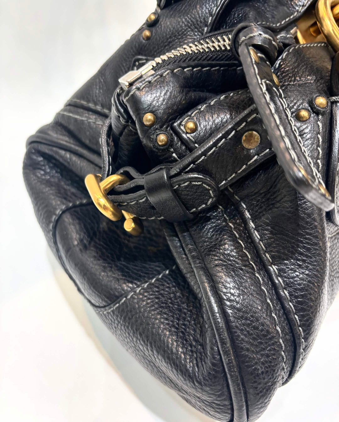 CHLOÉ PADDINGTON PADLOCK CALFSKIN LEATHER SHOULDER BAG