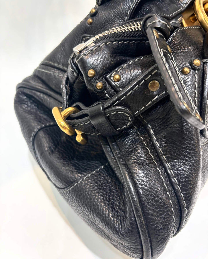 CHLOÉ PADDINGTON PADLOCK CALFSKIN LEATHER SHOULDER BAG