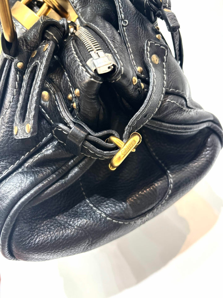 CHLOÉ PADDINGTON PADLOCK CALFSKIN LEATHER SHOULDER BAG