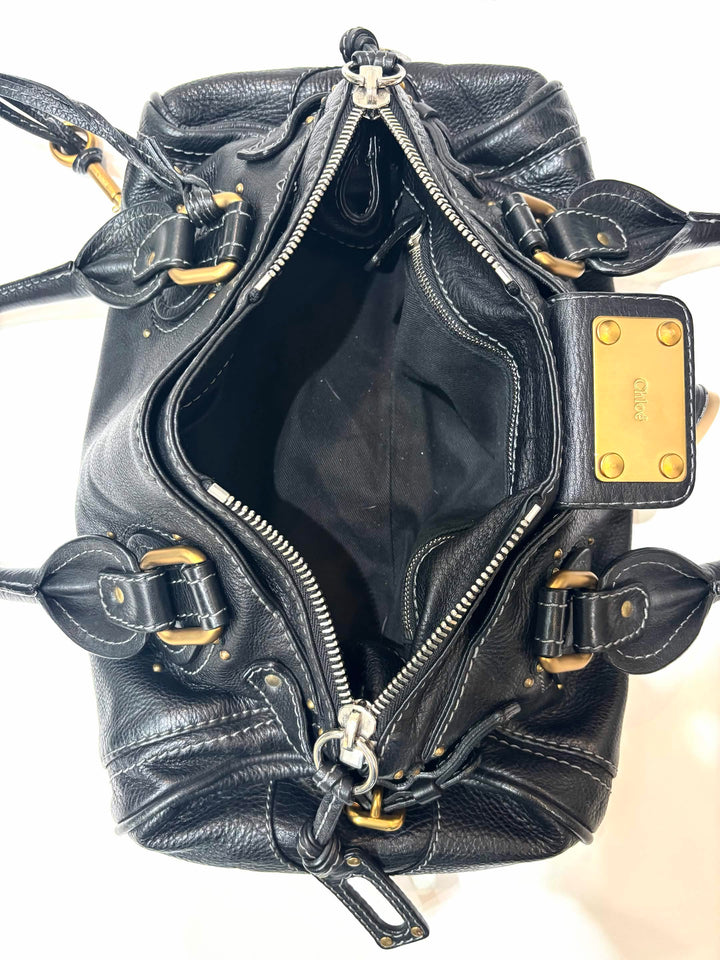 CHLOÉ PADDINGTON PADLOCK CALFSKIN LEATHER SHOULDER BAG