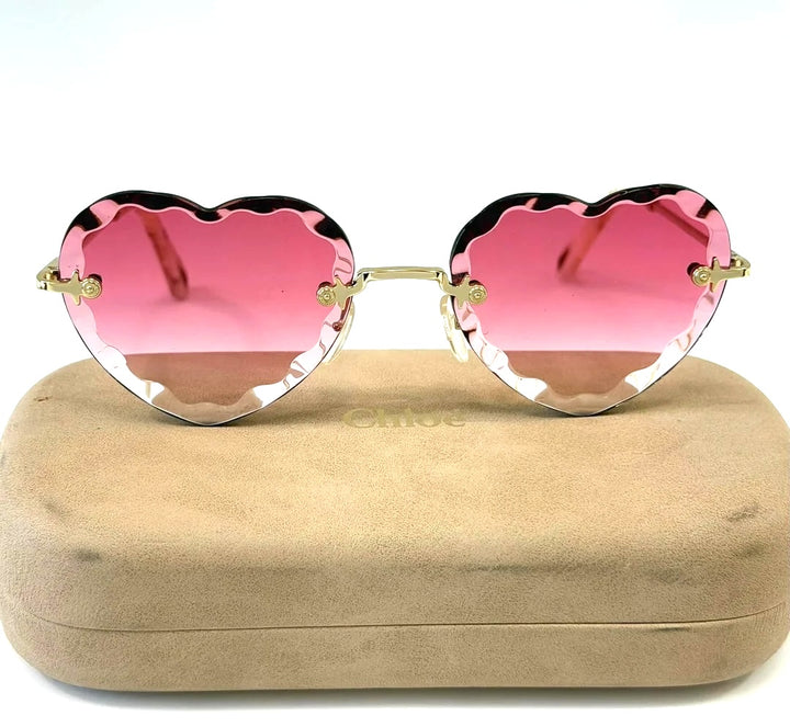CHLOÉ ROSIE HEART SHAPE CE150S 823 CORAL SUNGLASSES