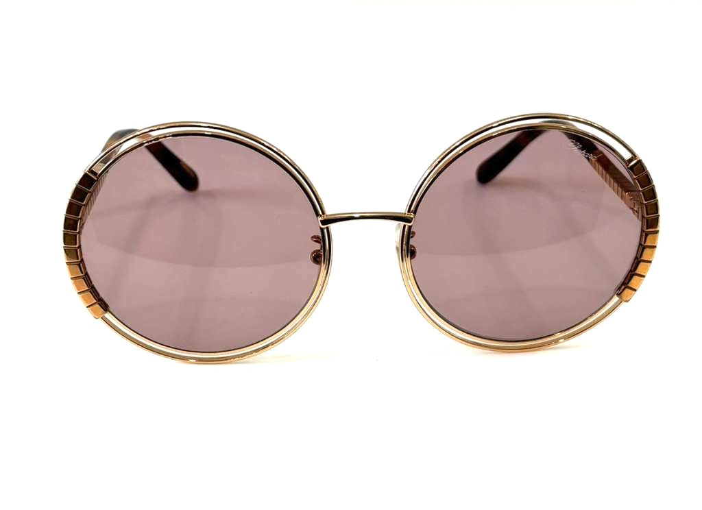 CHOPARD ROSE GOLD TONE ROUND SUNGLASSES