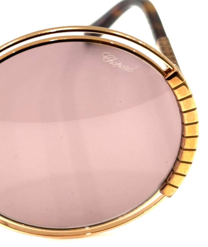 CHOPARD ROSE GOLD TONE ROUND SUNGLASSES