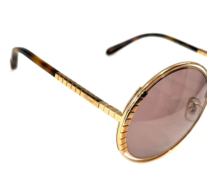 CHOPARD ROSE GOLD TONE ROUND SUNGLASSES