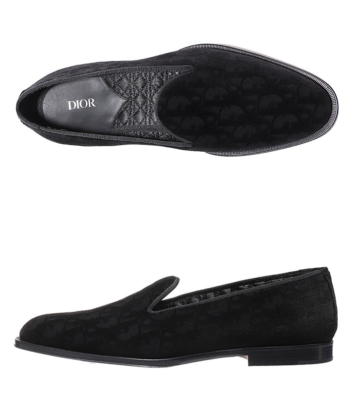 Christian Dior hot Black Surreal Embroidered Suede Loafers Flats