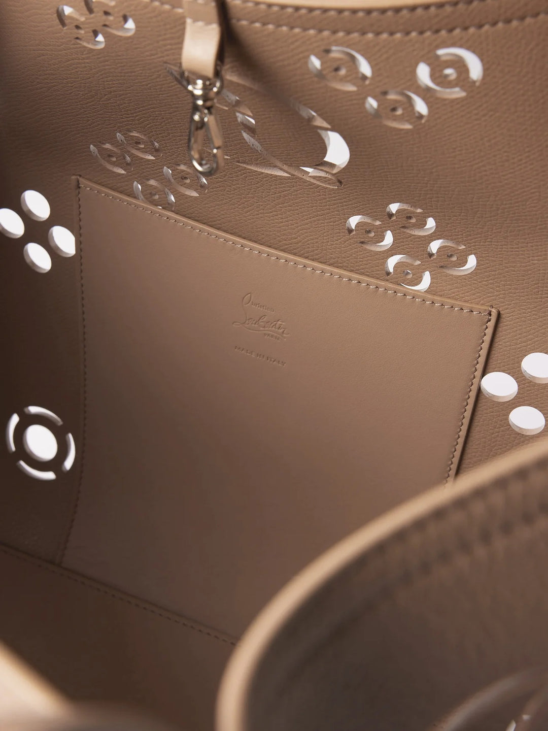 CHRISTIAN LOUBOUTIN CABAROCK LOUBINTHESKY PERFORATED LEATHER LARGE TOTE BAG