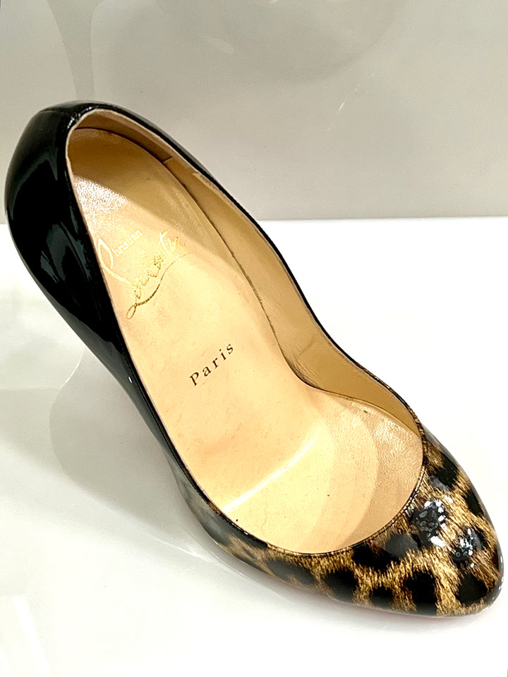 CHRISTIAN LOUBOUTIN DORISSIMA DEGRADE LEOPARD 100 PUMPS