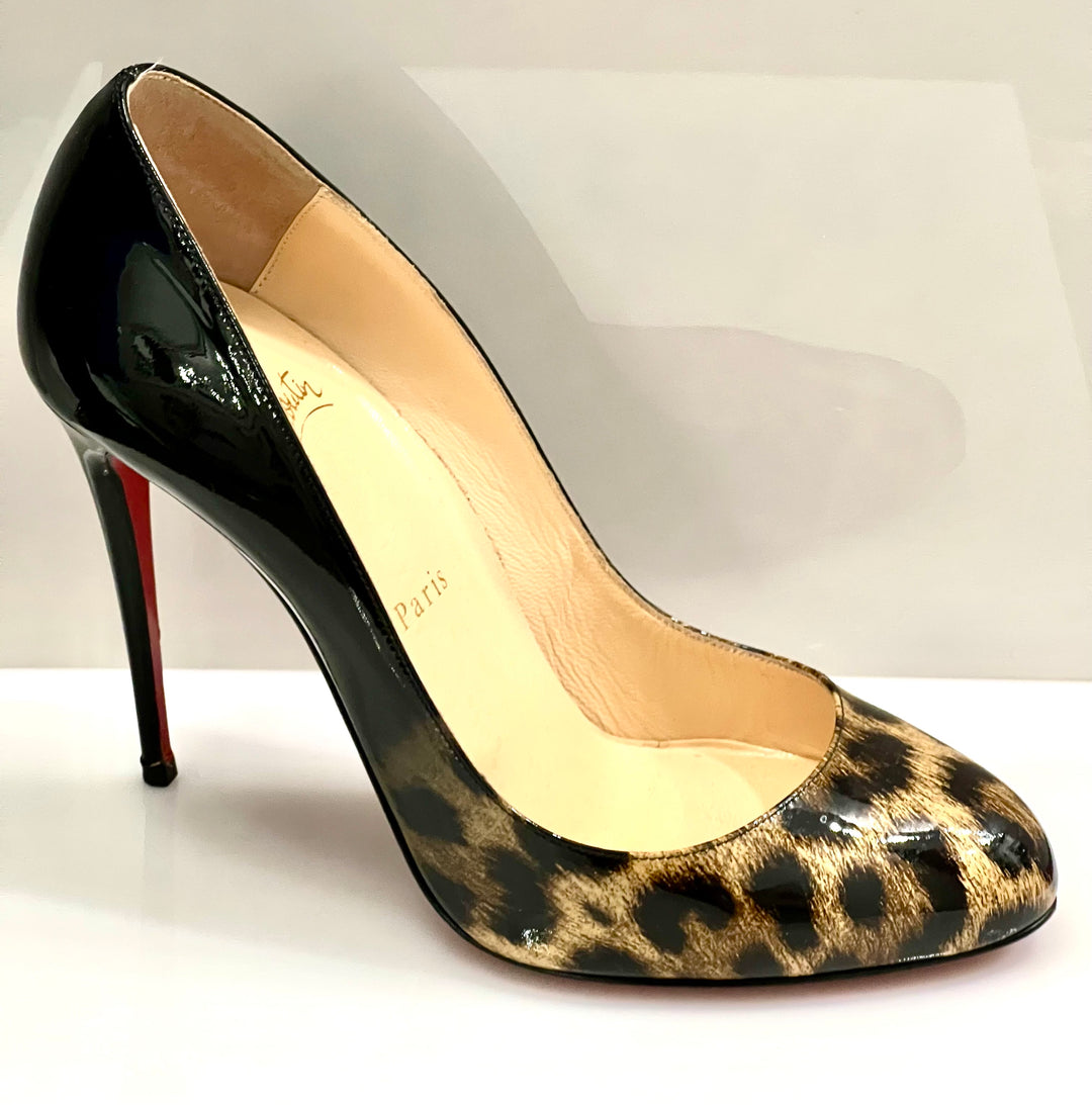 CHRISTIAN LOUBOUTIN DORISSIMA DEGRADE LEOPARD 100 PUMPS