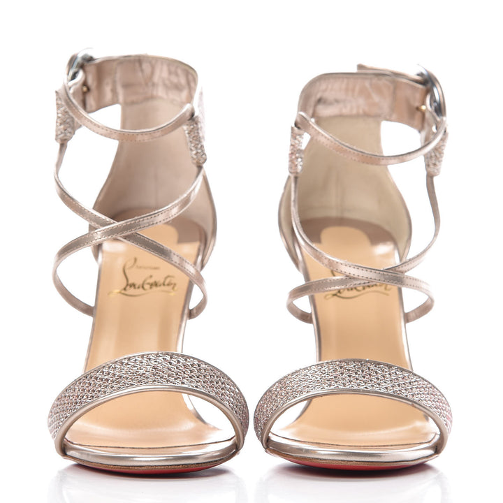 LOUBOUTIN CHOCA 100 SPECCHIO GLITTER DIAMS SANDALS