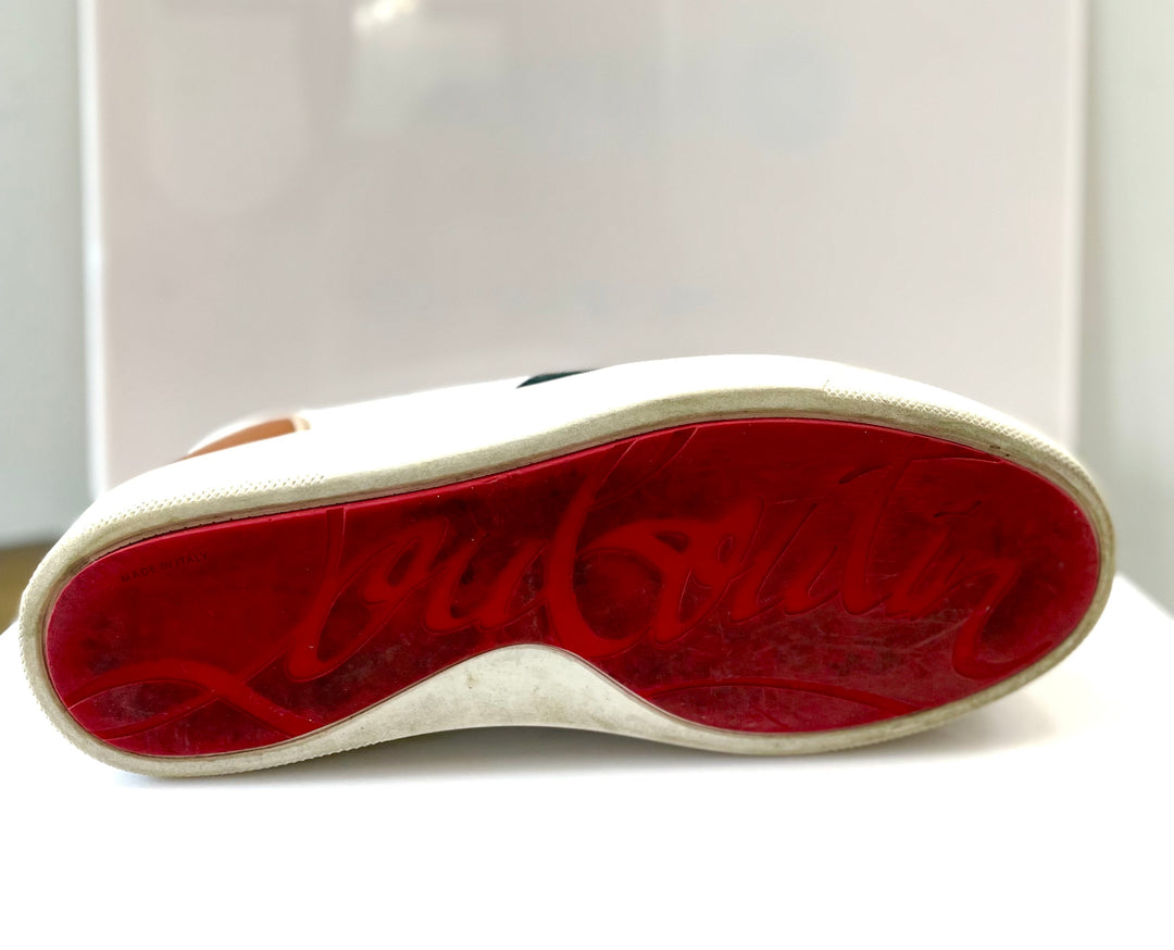 CHRISTIAN LOUBOUTIN HAPPYRUI LEATHER &amp; SUEDE SNEAKERS