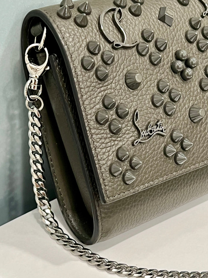 CHRISTIAN LOUBOUTIN PALOMA LOUBINTHESKY LEATHER WALLET ON A CHAIN