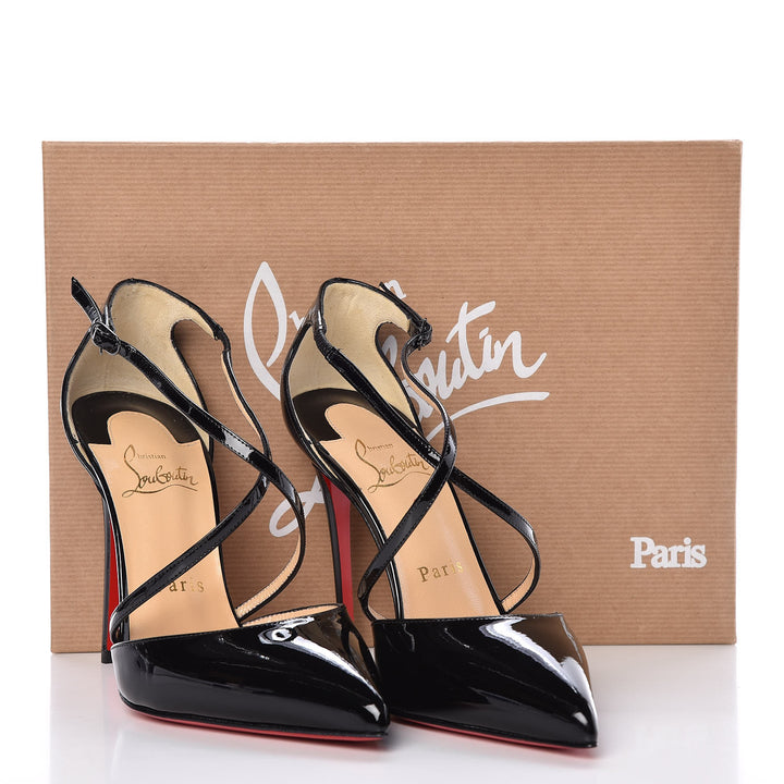 CHRISTIAN LOUBOUTIN PATENT CROSS BLAKE 100 PUMPS