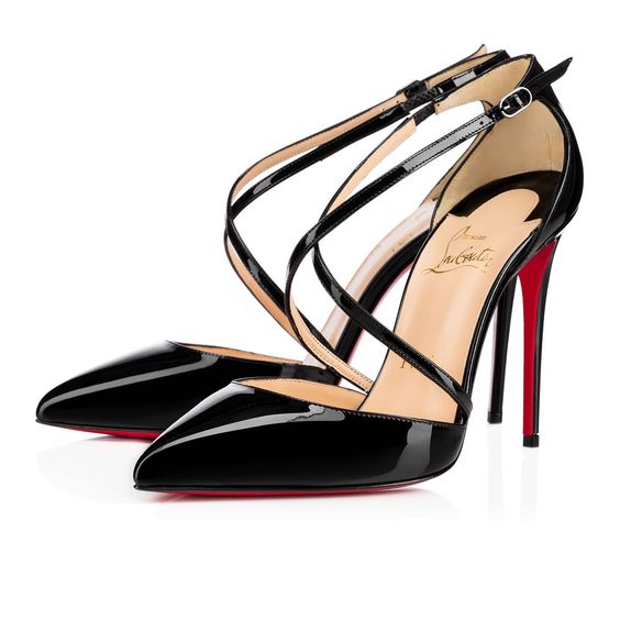 CHRISTIAN LOUBOUTIN PATENT CROSS BLAKE 100 PUMPS