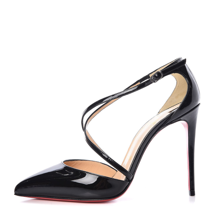 CHRISTIAN LOUBOUTIN PATENT CROSS BLAKE 100 PUMPS