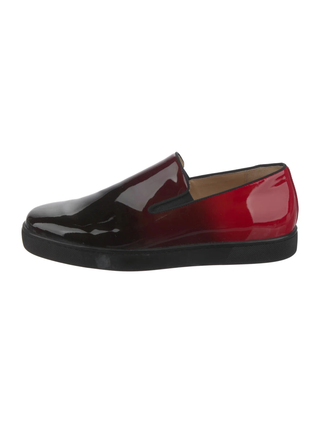 CHRISTIAN LOUBOUTIN PATENT LEATHER PRINTED LOAFERS