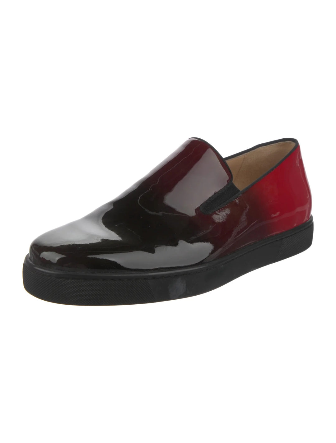 CHRISTIAN LOUBOUTIN PATENT LEATHER PRINTED LOAFERS