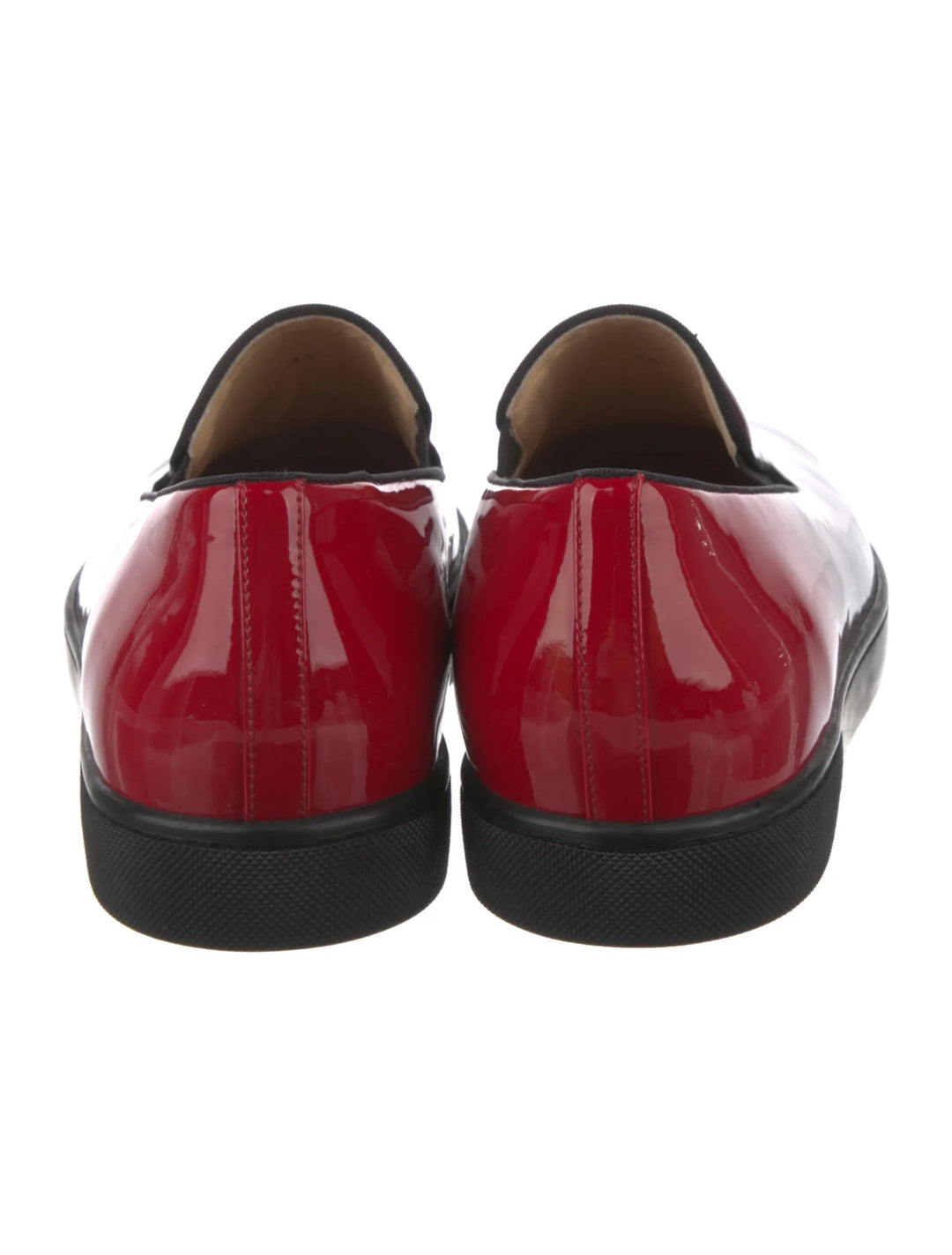 CHRISTIAN LOUBOUTIN PATENT LEATHER PRINTED LOAFERS