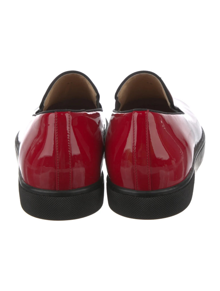 CHRISTIAN LOUBOUTIN PATENT LEATHER PRINTED LOAFERS