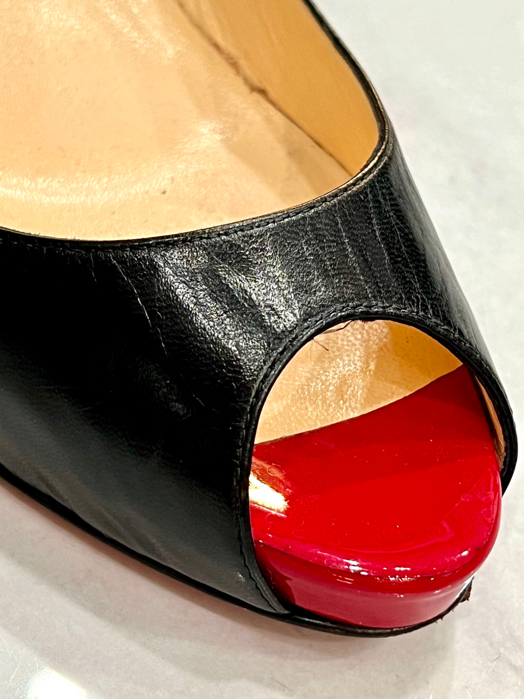 CHRISTIAN LOUBOUTIN PEEP TOE PUMPS