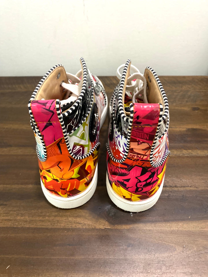 CHRISTIAN LOUBOUTIN RANTUS ORLATO WALLGRAF GRAFFITI HI-TOP SNEAKERS