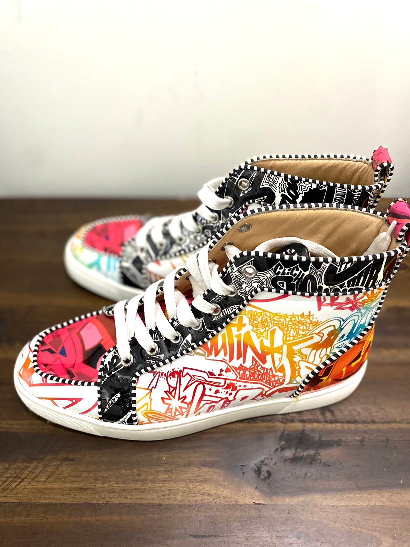 Christian Louboutin Multicolor Graffiti Sequin And Leather Rantus Orlato  High Top Sneakers Size 43 Christian Louboutin | The Luxury Closet
