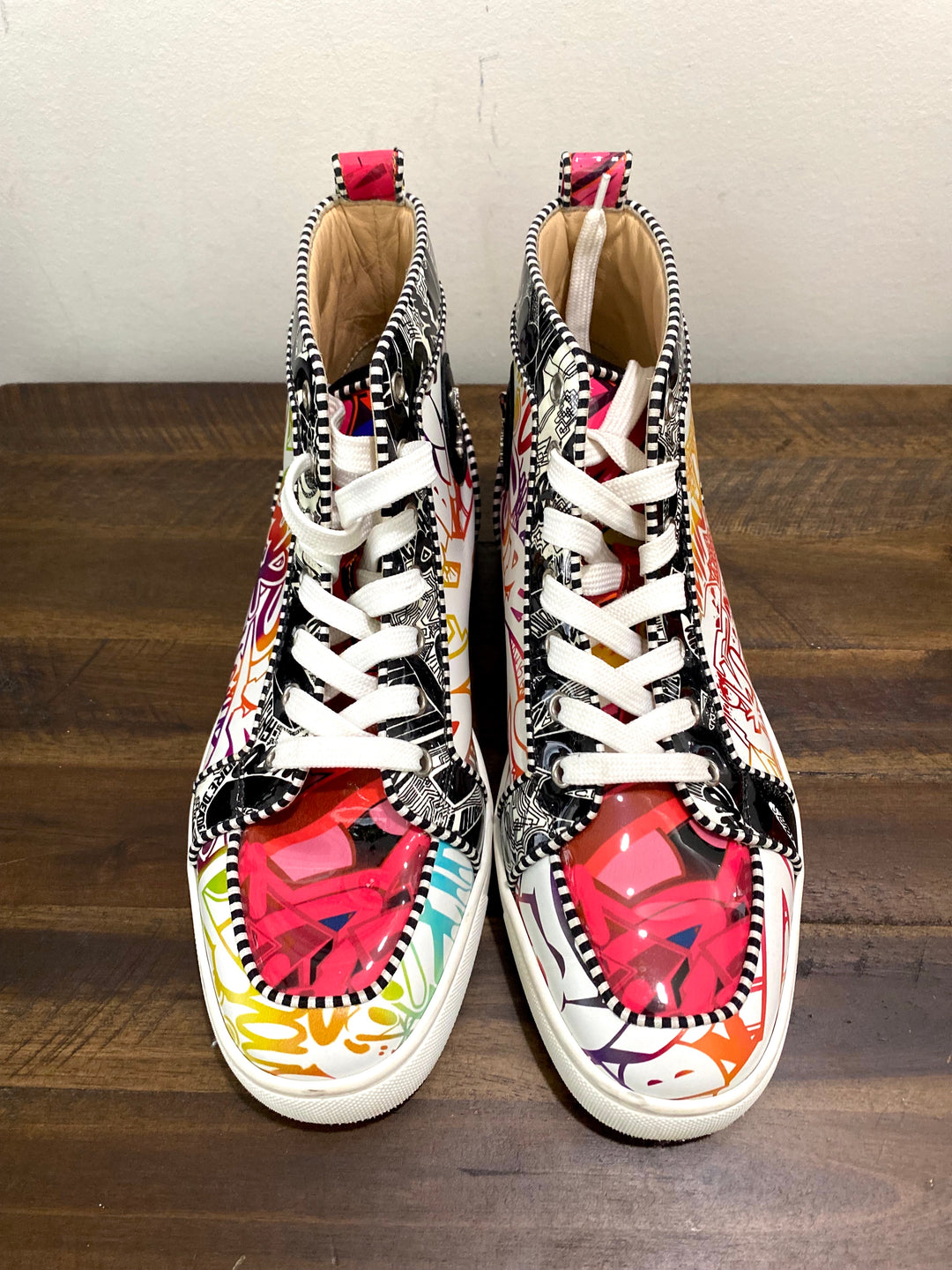 CHRISTIAN LOUBOUTIN RANTUS ORLATO WALLGRAF GRAFFITI HI-TOP SNEAKERS