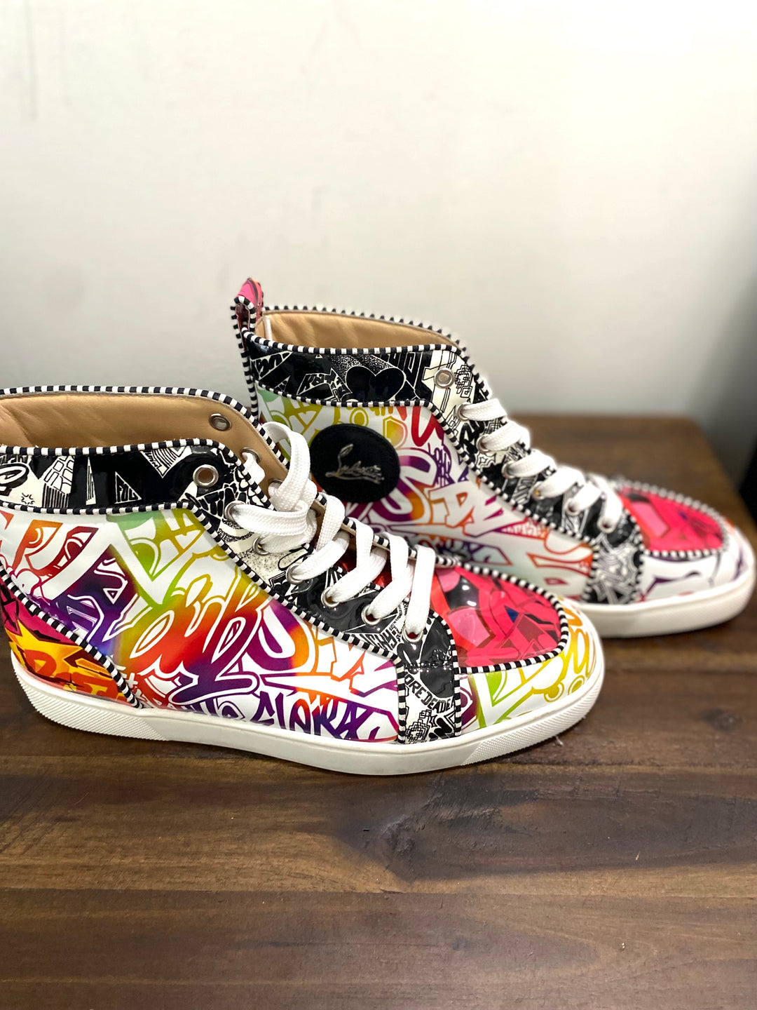 CHRISTIAN LOUBOUTIN RANTUS ORLATO WALLGRAF GRAFFITI HI-TOP SNEAKERS