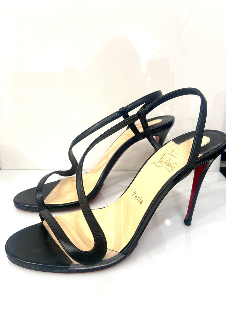 CHRISTIAN LOUBOUTIN ROSALIE 100 LEATHER SANDALS