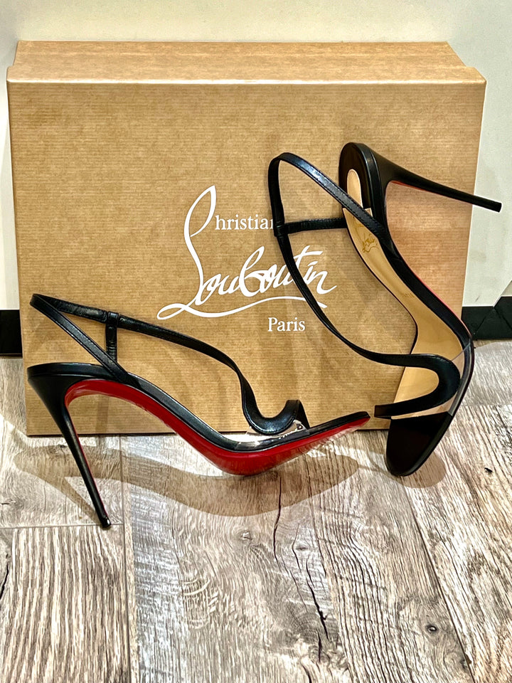 CHRISTIAN LOUBOUTIN ROSALIE 100 LEATHER SANDALS