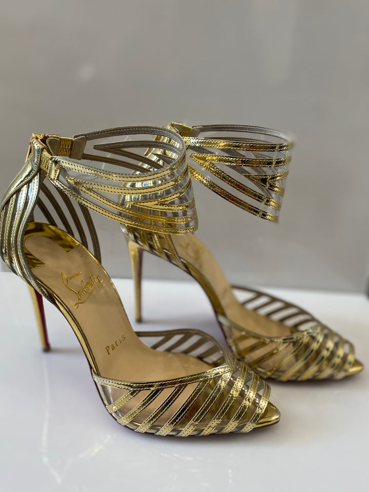 CHRISTIAN LOUBOUTIN SPECCHIO PVC MARATENA 100 SANDAL