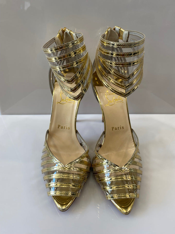 CHRISTIAN LOUBOUTIN SPECCHIO PVC MARATENA 100 SANDAL