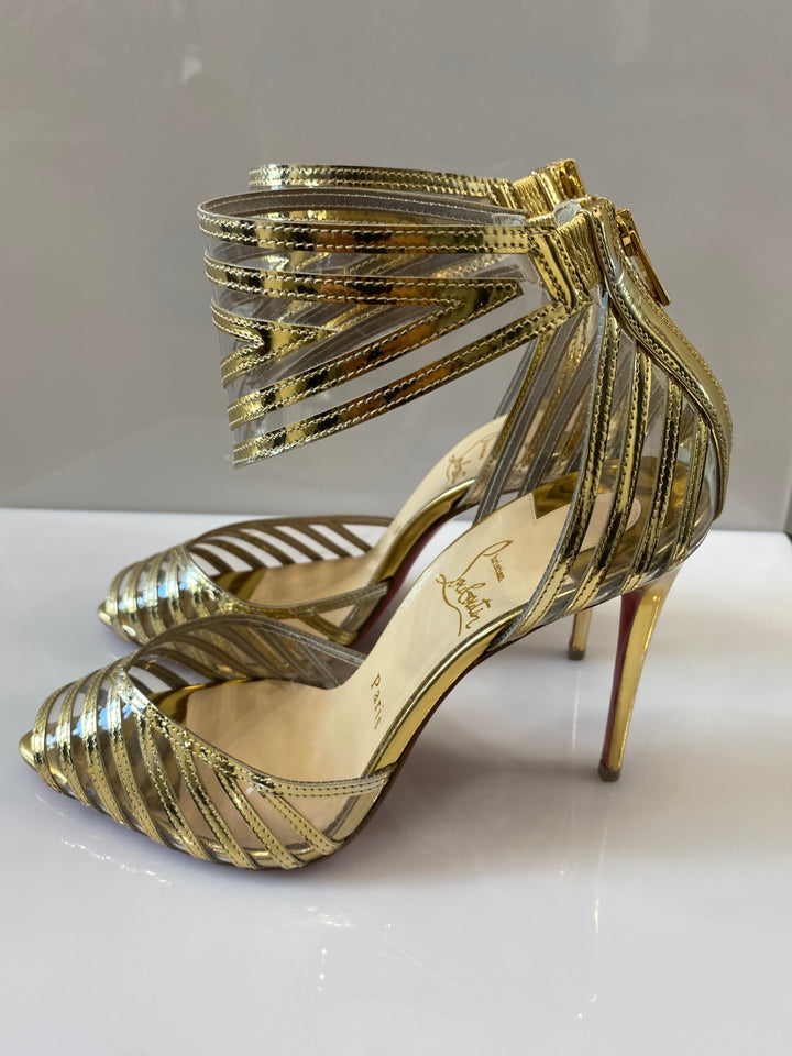 CHRISTIAN LOUBOUTIN SPECCHIO PVC MARATENA 100 SANDAL – Caroline's