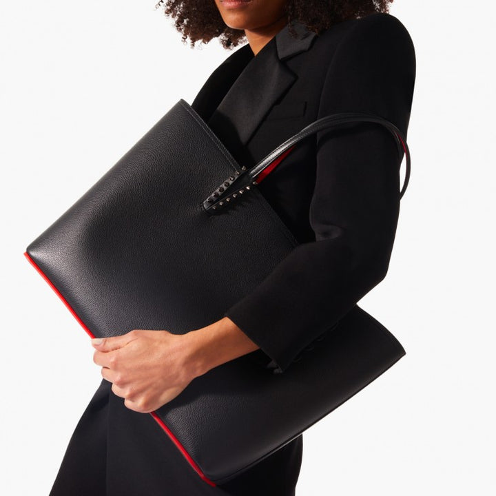 CHRISTIAN LOUBOUTIN SPIKED CALFSKIN LEATHER CABATA TOTE BAG