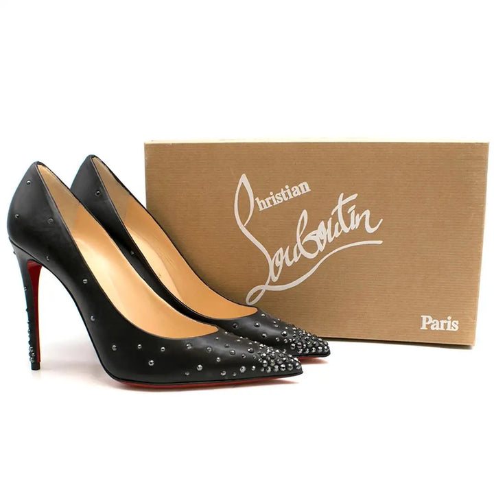 CHRISTIAN LOUBOUTIN DEGRASTRASS 100 CRYSTAL PUMPS