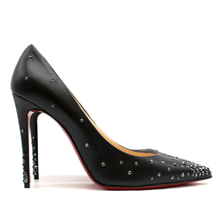 CHRISTIAN LOUBOUTIN DEGRASTRASS 100 CRYSTAL PUMPS