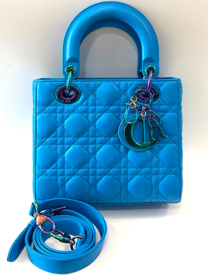 DIOR CANNAGE QUILTED LAMBSKIN SMALL LADY DIOR TOTE BAG