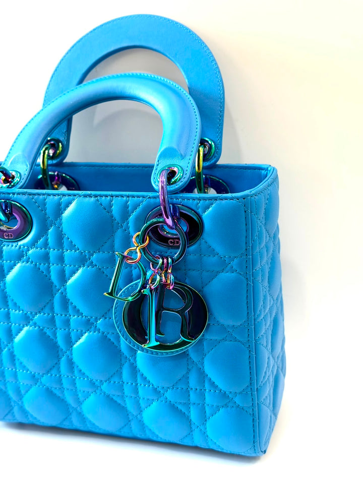 DIOR CANNAGE QUILTED LAMBSKIN SMALL LADY DIOR TOTE BAG