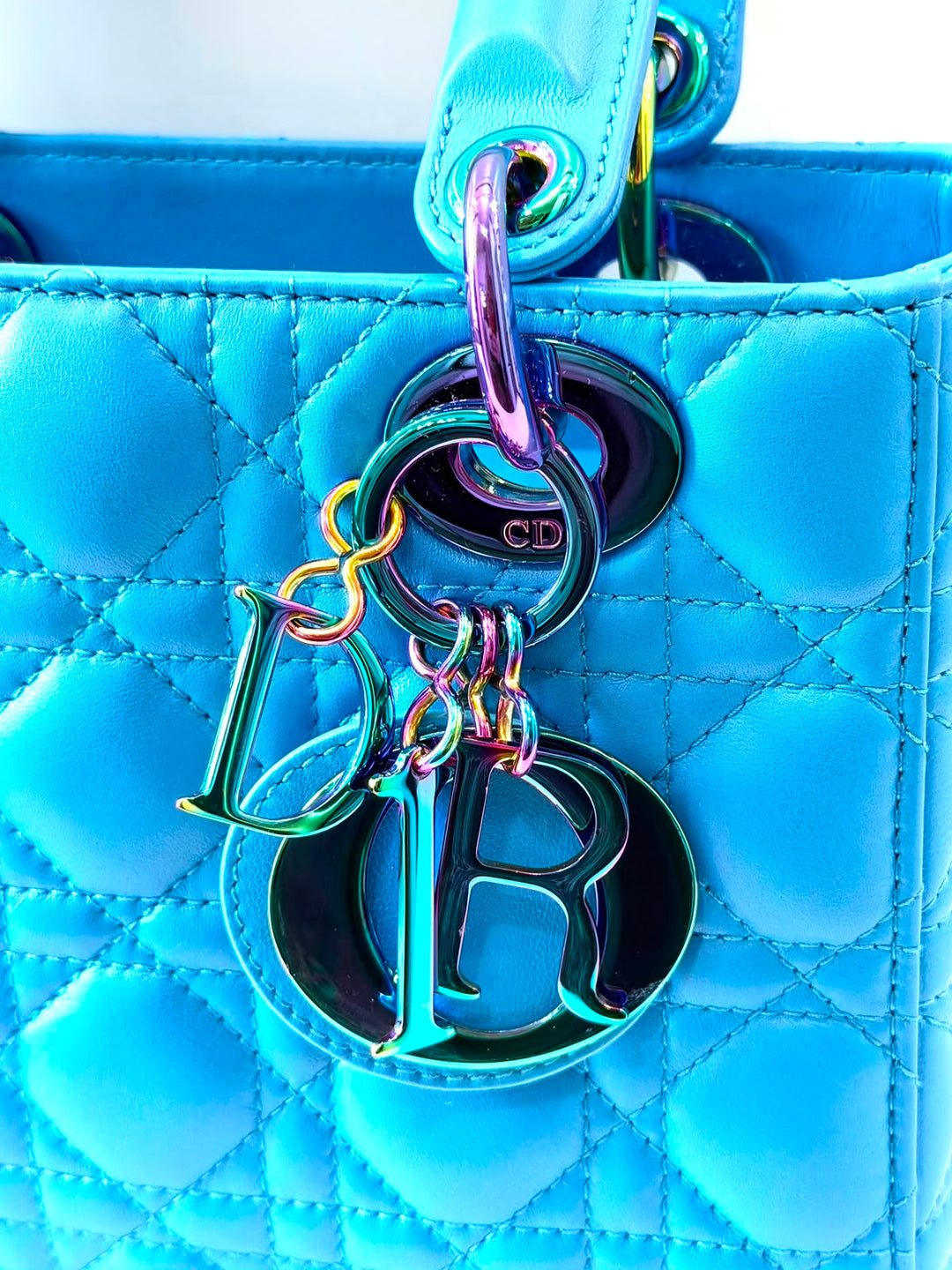 DIOR CANNAGE QUILTED LAMBSKIN SMALL LADY DIOR TOTE BAG