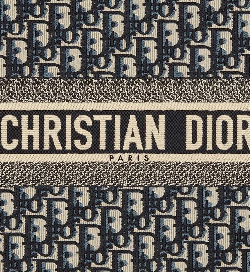 CHRISTIAN DIOR OBLIQUE EMBROIDERY LARGE BOOK TOTE BAG