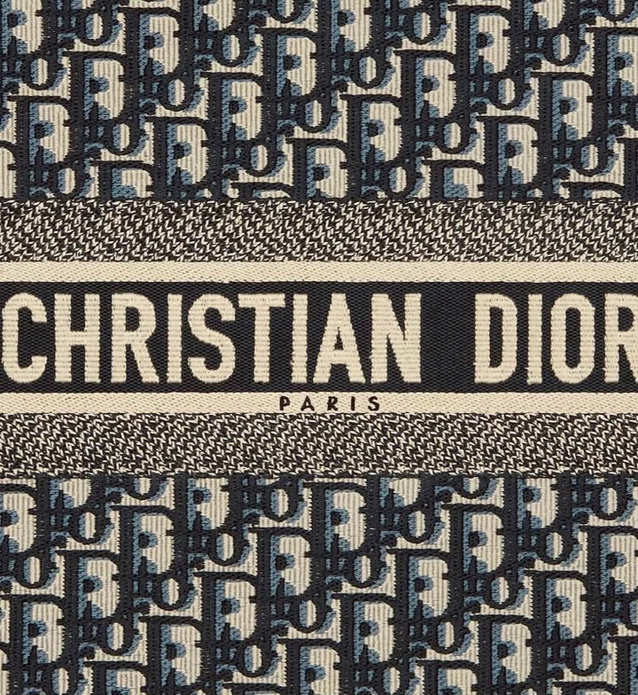 CHRISTIAN DIOR OBLIQUE EMBROIDERY LARGE BOOK TOTE BAG