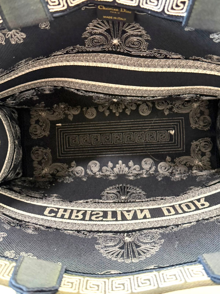 CHRISTIAN DIOR EMBROIDERED LARGE BOOK TOTE BAG