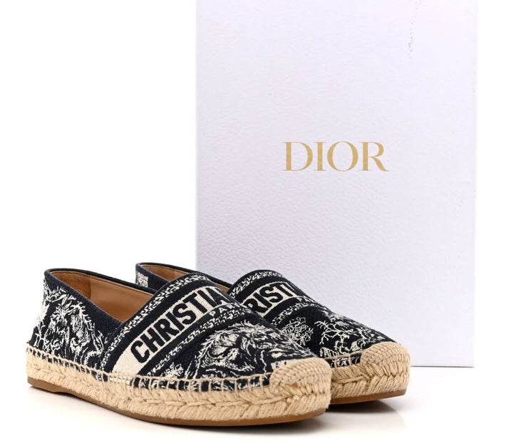 DIOR OBLIQUE EMBROIDERED TOILE DE JOUY GRANVILLE ESPADRILLES