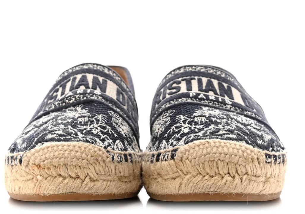 DIOR OBLIQUE EMBROIDERED TOILE DE JOUY GRANVILLE ESPADRILLES
